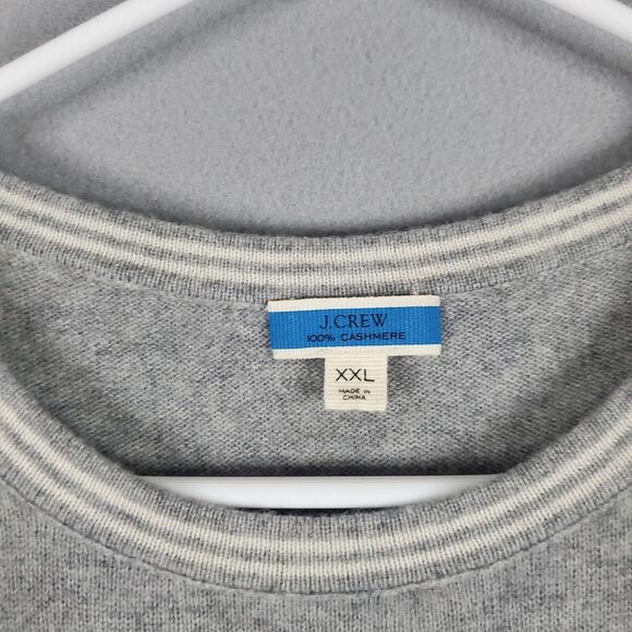 J Crew Sweater 100% Cashmere Grey Monaco Blue Sailboats SS - Picture 6 of 10